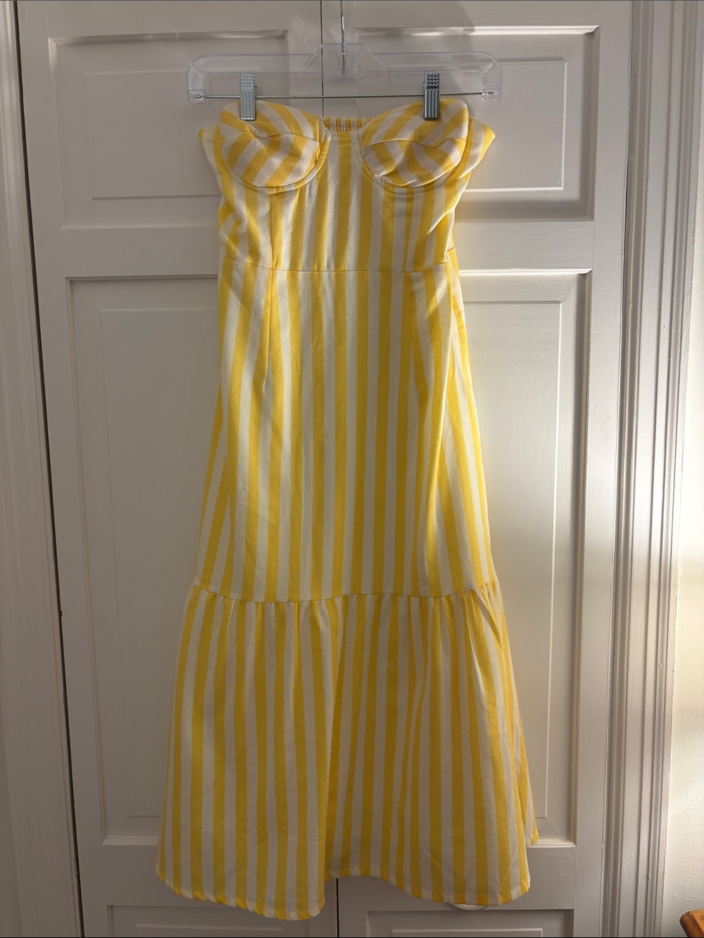 Fancy D Yellow Striped Maxi Dress